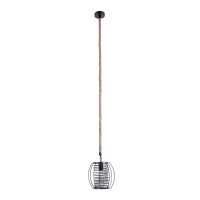 GLOBOSTAR® ORVAL 01689 Μοντέρνο Κρεμαστό Φωτιστικό Οροφής με Ντουί 1 x E27 AC 220-240V IP20 - Μαύρο & Μπεζ - Μ20 x Π20 x Υ20cm