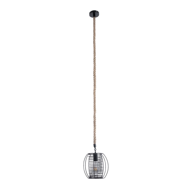 GLOBOSTAR® ORVAL 01689 Μοντέρνο Κρεμαστό Φωτιστικό Οροφής με Ντουί 1 x E27 AC 220-240V IP20 - Μαύρο & Μπεζ - Μ20 x Π20 x Υ20cm