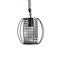 GLOBOSTAR® ORVAL 01689 Μοντέρνο Κρεμαστό Φωτιστικό Οροφής με Ντουί 1 x E27 AC 220-240V IP20 - Μαύρο & Μπεζ - Μ20 x Π20 x Υ20cm