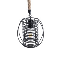 GLOBOSTAR® ORVAL 01689 Μοντέρνο Κρεμαστό Φωτιστικό Οροφής με Ντουί 1 x E27 AC 220-240V IP20 - Μαύρο & Μπεζ - Μ20 x Π20 x Υ20cm