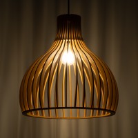 GLOBOSTAR® SCANDINAVIA 01697 Boho Κρεμαστό Φωτιστικό Οροφής με Ντουί 1 x E27 AC 220-240V IP20 - Μπεζ - Μ35 x Π35 x Υ35cm