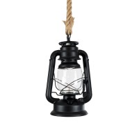 GLOBOSTAR® BARBAROSSA 01704 Vintage Κρεμαστό Φωτιστικό Οροφής με Ντουί 1 x E27 AC 220-240V IP20 - Μαύρο - Μ18 x Π18 x Υ28cm