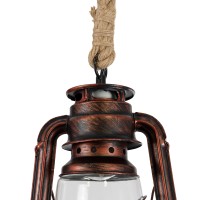 GLOBOSTAR® BARBAROSSA 01707 Vintage Κρεμαστό Φωτιστικό Οροφής με Ντουί 1 x E27 AC 220-240V IP20 - Χάλκινο - Μ18 x Π18 x Υ28cm