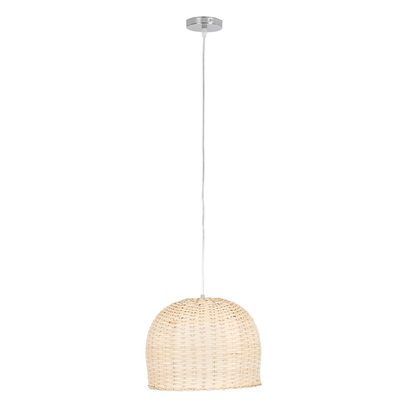 GLOBOSTAR® BERMUDA 01708 Boho Κρεμαστό Φωτιστικό Οροφής με Ντουί 1 x E27 AC 220-240V IP20 - Μπεζ - Μ31 x Π31 x Y22cm