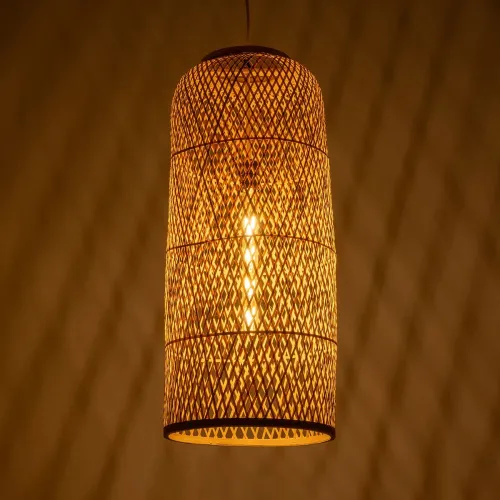 GLOBOSTAR® CALERO 01711 Boho Κρεμαστό Φωτιστικό Οροφής με Ντουί 1 x E27 AC 220-240V IP20 - Μπεζ - Μ30 x Π30 x Υ70cm