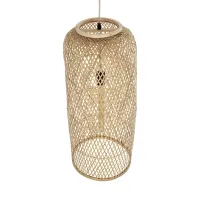 GLOBOSTAR® CALERO 01711 Boho Κρεμαστό Φωτιστικό Οροφής με Ντουί 1 x E27 AC 220-240V IP20 - Μπεζ - Μ30 x Π30 x Υ70cm
