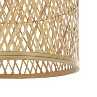 GLOBOSTAR® CALERO 01711 Boho Κρεμαστό Φωτιστικό Οροφής με Ντουί 1 x E27 AC 220-240V IP20 - Μπεζ - Μ30 x Π30 x Υ70cm