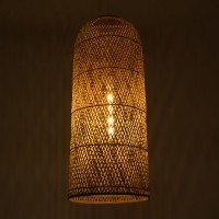 GLOBOSTAR® CALERO 01712 Boho Κρεμαστό Φωτιστικό Οροφής με Ντουί 1 x E27 AC 220-240V IP20 - Μπεζ - Μ40 x Π40 x Υ90cm