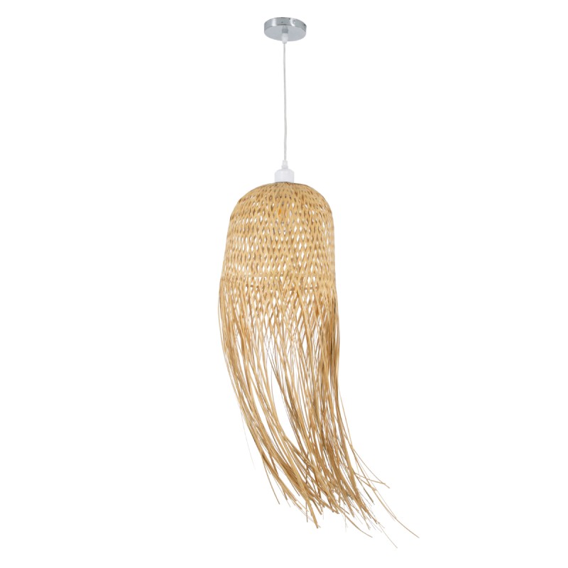 GLOBOSTAR® MANILA 01713 Boho Κρεμαστό Φωτιστικό Οροφής με Ντουί 1 x E27 AC 220-240V IP20 - Μπεζ - Μ25 x Π25 x Υ60cm