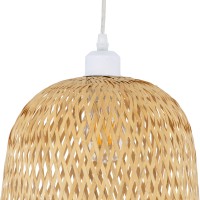 GLOBOSTAR® MANILA 01713 Boho Κρεμαστό Φωτιστικό Οροφής με Ντουί 1 x E27 AC 220-240V IP20 - Μπεζ - Μ25 x Π25 x Υ60cm
