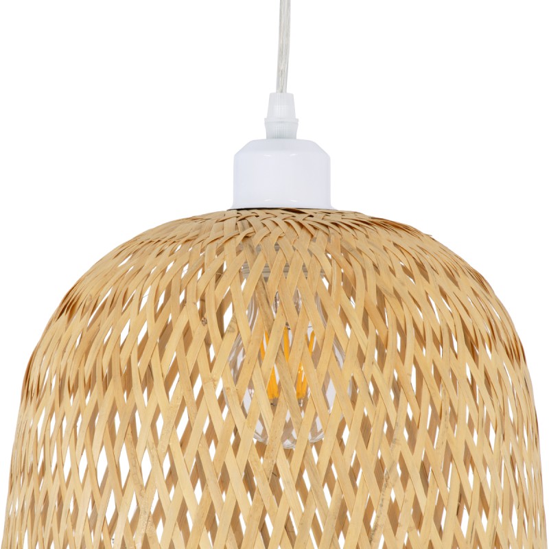 GLOBOSTAR® MANILA 01713 Boho Κρεμαστό Φωτιστικό Οροφής με Ντουί 1 x E27 AC 220-240V IP20 - Μπεζ - Μ25 x Π25 x Υ60cm
