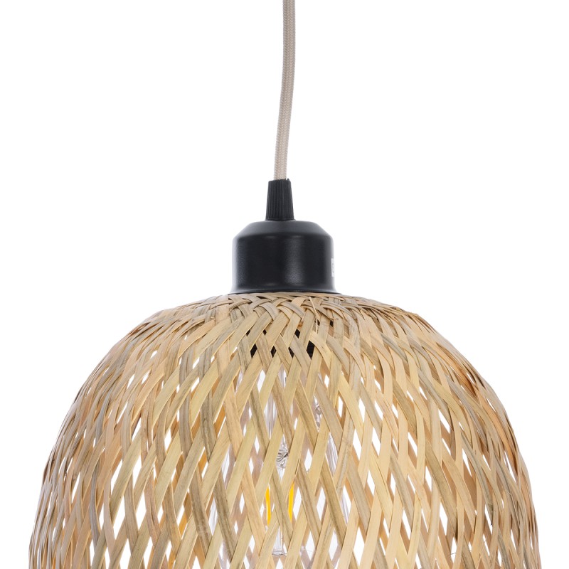 GLOBOSTAR® MANILA 01713 Boho Κρεμαστό Φωτιστικό Οροφής με Ντουί 1 x E27 AC 220-240V IP20 - Μπεζ - Μ25 x Π25 x Υ60cm