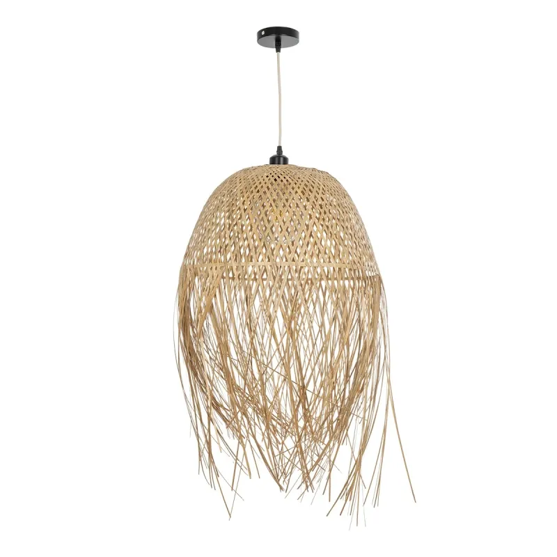 GLOBOSTAR® MANILA 01714 Boho Κρεμαστό Φωτιστικό Οροφής με Ντουί 1 x E27 AC 220-240V IP20 - Μπεζ - Μ45 x Π45 x Υ60cm