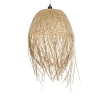 GLOBOSTAR® MANILA 01714 Boho Κρεμαστό Φωτιστικό Οροφής με Ντουί 1 x E27 AC 220-240V IP20 - Μπεζ - Μ45 x Π45 x Υ60cm