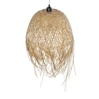 GLOBOSTAR® MANILA 01714 Boho Κρεμαστό Φωτιστικό Οροφής με Ντουί 1 x E27 AC 220-240V IP20 - Μπεζ - Μ45 x Π45 x Υ60cm