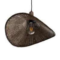 GLOBOSTAR® CUBA 01718 Boho Κρεμαστό Φωτιστικό Οροφής με Ντουί 1 x E27 AC 220-240V IP20 - Καφέ - Μ43 x Π40 x Y28cm