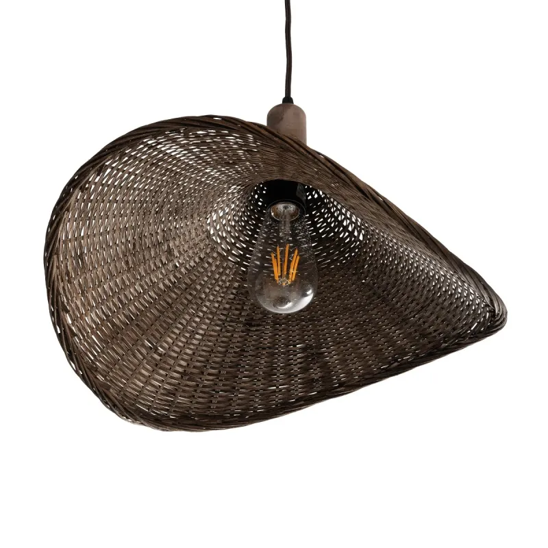 GLOBOSTAR® CUBA 01718 Boho Κρεμαστό Φωτιστικό Οροφής με Ντουί 1 x E27 AC 220-240V IP20 - Καφέ - Μ43 x Π40 x Y28cm