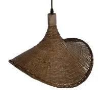 GLOBOSTAR® CUBA 01718 Boho Κρεμαστό Φωτιστικό Οροφής με Ντουί 1 x E27 AC 220-240V IP20 - Καφέ - Μ43 x Π40 x Y28cm