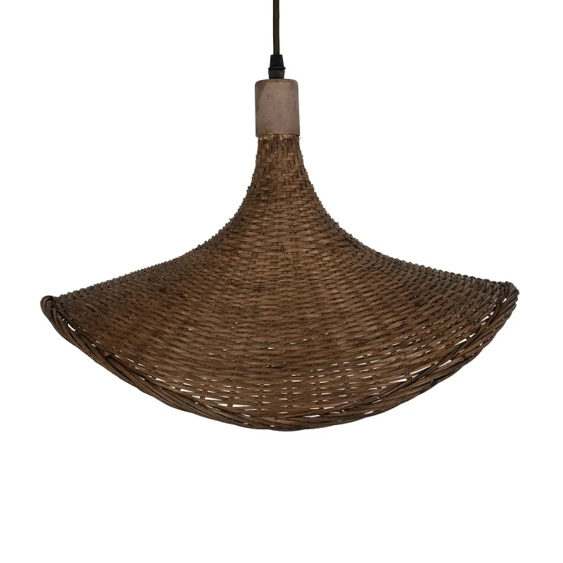 GLOBOSTAR® CUBA 01718 Boho Κρεμαστό Φωτιστικό Οροφής με Ντουί 1 x E27 AC 220-240V IP20 - Καφέ - Μ43 x Π40 x Y28cm
