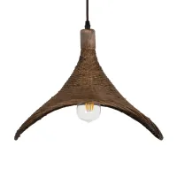 GLOBOSTAR® CUBA 01718 Boho Κρεμαστό Φωτιστικό Οροφής με Ντουί 1 x E27 AC 220-240V IP20 - Καφέ - Μ43 x Π40 x Y28cm