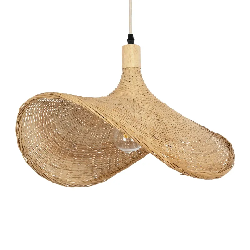 GLOBOSTAR® CUBA 01719 Boho Κρεμαστό Φωτιστικό Οροφής με Ντουί 1 x E27 AC 220-240V IP20 - Μπεζ - Μ53 x Π42 x Υ32cm