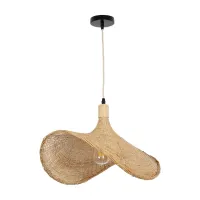 GLOBOSTAR® CUBA 01719 Boho Κρεμαστό Φωτιστικό Οροφής με Ντουί 1 x E27 AC 220-240V IP20 - Μπεζ - Μ53 x Π42 x Υ32cm