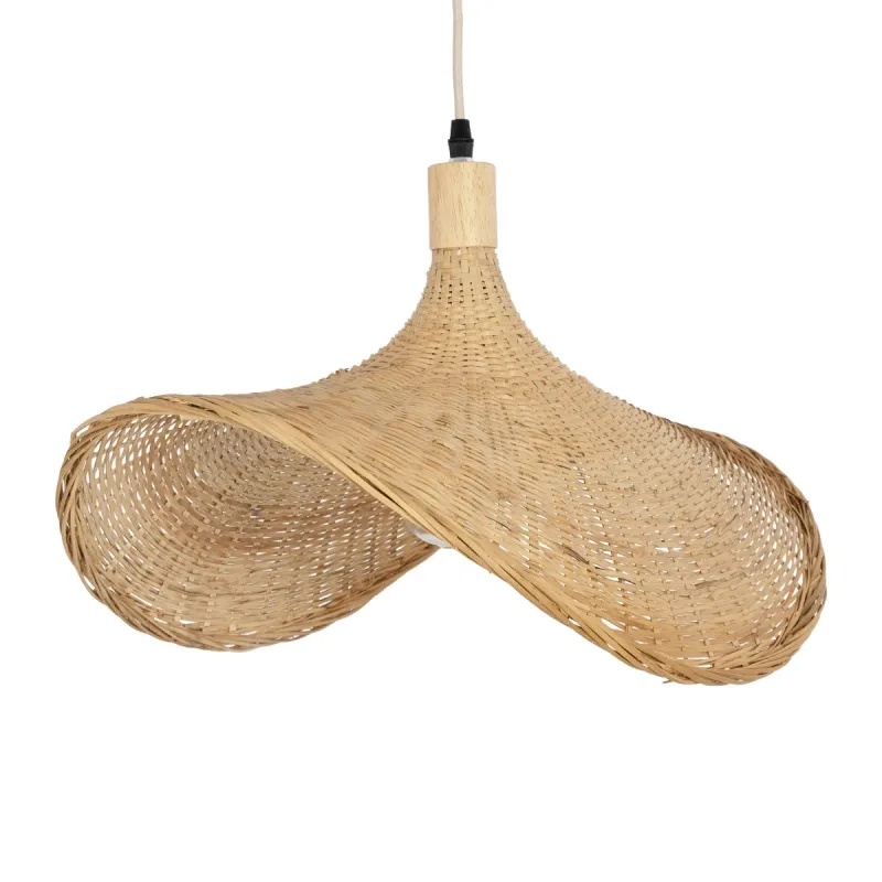 GLOBOSTAR® CUBA 01719 Boho Κρεμαστό Φωτιστικό Οροφής με Ντουί 1 x E27 AC 220-240V IP20 - Μπεζ - Μ53 x Π42 x Υ32cm