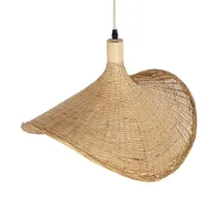 GLOBOSTAR® CUBA 01719 Boho Κρεμαστό Φωτιστικό Οροφής με Ντουί 1 x E27 AC 220-240V IP20 - Μπεζ - Μ53 x Π42 x Υ32cm
