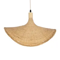 GLOBOSTAR® CUBA 01719 Boho Κρεμαστό Φωτιστικό Οροφής με Ντουί 1 x E27 AC 220-240V IP20 - Μπεζ - Μ53 x Π42 x Υ32cm