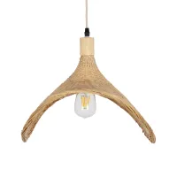 GLOBOSTAR® CUBA 01719 Boho Κρεμαστό Φωτιστικό Οροφής με Ντουί 1 x E27 AC 220-240V IP20 - Μπεζ - Μ53 x Π42 x Υ32cm