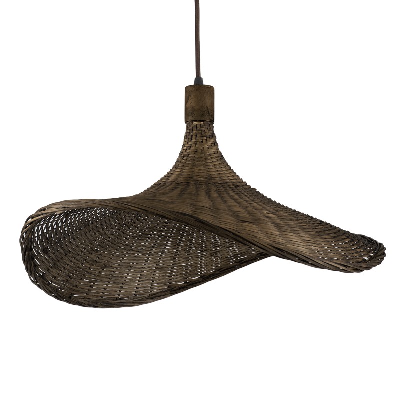 GLOBOSTAR® CUBA 01720 Boho Κρεμαστό Φωτιστικό Οροφής με Ντουί 1 x E27 AC 220-240V IP20 - Καφέ - Μ53 x Π53 x Υ30cm
