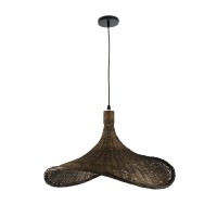 GLOBOSTAR® CUBA 01720 Boho Κρεμαστό Φωτιστικό Οροφής με Ντουί 1 x E27 AC 220-240V IP20 - Καφέ - Μ53 x Π53 x Υ30cm