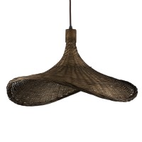 GLOBOSTAR® CUBA 01720 Boho Κρεμαστό Φωτιστικό Οροφής με Ντουί 1 x E27 AC 220-240V IP20 - Καφέ - Μ53 x Π53 x Υ30cm