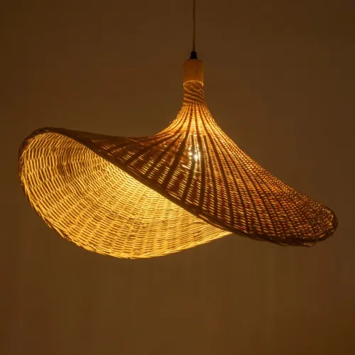 GLOBOSTAR® CUBA 01721 Boho Κρεμαστό Φωτιστικό Οροφής με Ντουί 1 x E27 AC 220-240V IP20 - Μπεζ - Μ64 x Π48 x Υ41cm