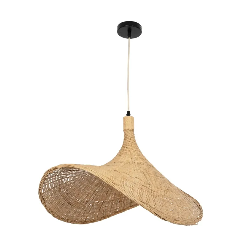 GLOBOSTAR® CUBA 01721 Boho Κρεμαστό Φωτιστικό Οροφής με Ντουί 1 x E27 AC 220-240V IP20 - Μπεζ - Μ64 x Π48 x Υ41cm