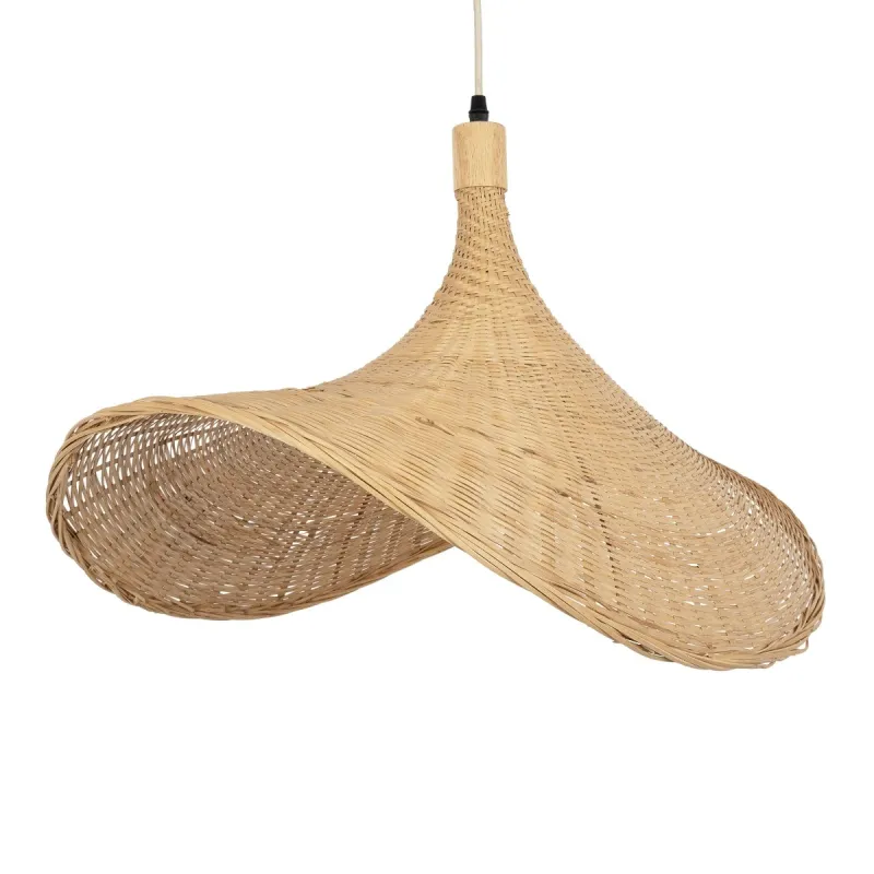 GLOBOSTAR® CUBA 01721 Boho Κρεμαστό Φωτιστικό Οροφής με Ντουί 1 x E27 AC 220-240V IP20 - Μπεζ - Μ64 x Π48 x Υ41cm