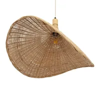 GLOBOSTAR® CUBA 01721 Boho Κρεμαστό Φωτιστικό Οροφής με Ντουί 1 x E27 AC 220-240V IP20 - Μπεζ - Μ64 x Π48 x Υ41cm
