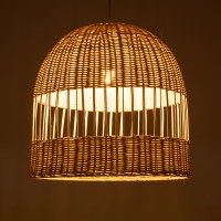 GLOBOSTAR® LUCIA 01725 Boho Κρεμαστό Φωτιστικό Οροφής με Ντουί 1 x E27 AC 220-240V IP20 - Μπεζ - Μ40 x Π40 x Y34cm