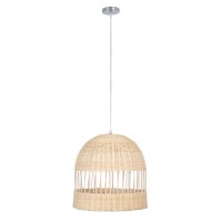 GLOBOSTAR® LUCIA 01725 Boho Κρεμαστό Φωτιστικό Οροφής με Ντουί 1 x E27 AC 220-240V IP20 - Μπεζ - Μ40 x Π40 x Y34cm