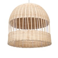 GLOBOSTAR® LUCIA 01725 Boho Κρεμαστό Φωτιστικό Οροφής με Ντουί 1 x E27 AC 220-240V IP20 - Μπεζ - Μ40 x Π40 x Y34cm