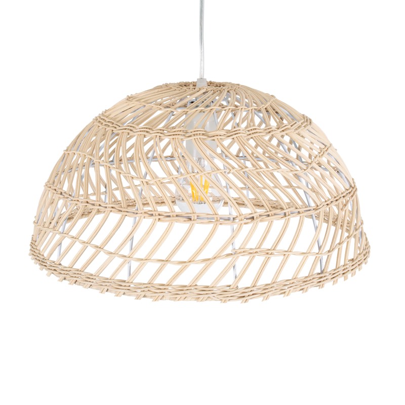 GLOBOSTAR® COMORES 01727 Boho Κρεμαστό Φωτιστικό Οροφής με Ντουί 1 x E27 AC 220-240V IP20 - Μπεζ - Μ40 x Π40 x Y20cm