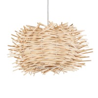 GLOBOSTAR® MINORCA 01729 Boho Κρεμαστό Φωτιστικό Οροφής με Ντουί 1 x E27 AC 220-240V IP20 - Μπεζ - Μ30 x Π30 x Υ18cm