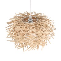 GLOBOSTAR® MINORCA 01729 Boho Κρεμαστό Φωτιστικό Οροφής με Ντουί 1 x E27 AC 220-240V IP20 - Μπεζ - Μ30 x Π30 x Υ18cm
