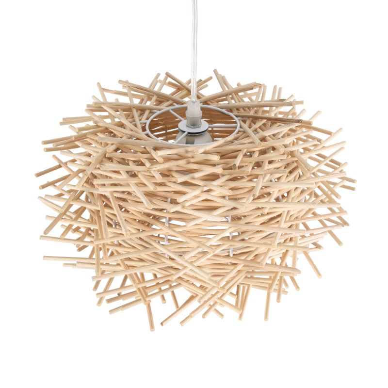 GLOBOSTAR® MINORCA 01729 Boho Κρεμαστό Φωτιστικό Οροφής με Ντουί 1 x E27 AC 220-240V IP20 - Μπεζ - Μ30 x Π30 x Υ18cm