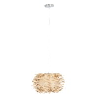 GLOBOSTAR® MINORCA 01730 Boho Κρεμαστό Φωτιστικό Οροφής με Ντουί 1 x E27 AC 220-240V IP20 - Μπεζ - Μ35 x Π35 x Y23cm