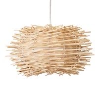 GLOBOSTAR® MINORCA 01730 Boho Κρεμαστό Φωτιστικό Οροφής με Ντουί 1 x E27 AC 220-240V IP20 - Μπεζ - Μ35 x Π35 x Y23cm