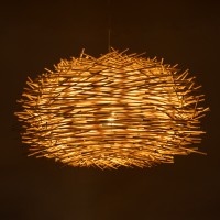 GLOBOSTAR® MINORCA 01731 Boho Κρεμαστό Φωτιστικό Οροφής με Ντουί 1 x E27 AC 220-240V IP20 - Μπεζ - Μ60 x Π60 x Y35cm