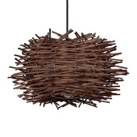GLOBOSTAR® MINORCA 01732 Boho Κρεμαστό Φωτιστικό Οροφής με Ντουί 1 x E27 AC 220-240V IP20 - Καφέ - Μ30 x Π30 x Υ18cm