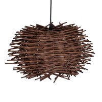 GLOBOSTAR® MINORCA 01733 Boho Κρεμαστό Φωτιστικό Οροφής με Ντουί 1 x E27 AC 220-240V IP20 - Καφέ - Μ35 x Π35 x Υ23cm