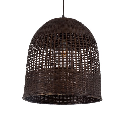 GLOBOSTAR® BORA-BORA 01736 Boho Κρεμαστό Φωτιστικό Οροφής με Ντουί 1 x E27 AC 220-240V IP20 - Καφέ - Μ42 x Π42 x Y44cm